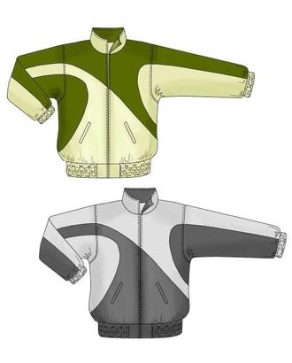 Выкройка: спортивная куртка с асимметричным рисунком арт. ВКК-1791-1-ЛК0006115