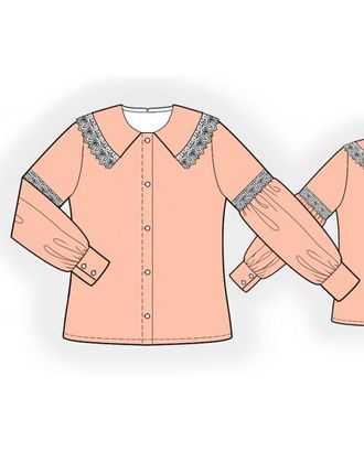 Выкройка: блузка с кружевными вставками арт. ВКК-2103-1-ЛК0007194