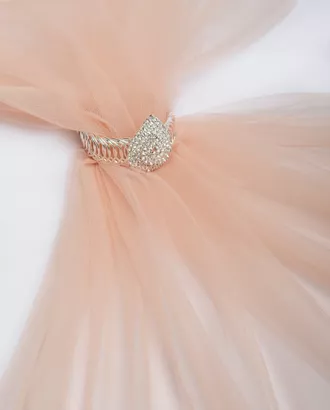 Купить Ткани для нарядных платьев цвет персиковый Сетка мягкая 1,5м арт. ФТН-9-37-10792.009 оптом в Казахстане