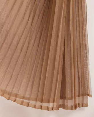 Купить Ткани для нарядных платьев цвет песочный Сетка плиссе арт. СП-338-10-20631.010 оптом в Казахстане