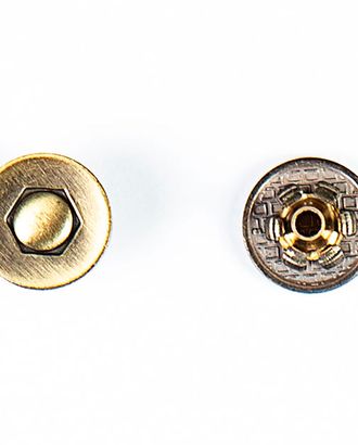 Кнопка альфа, омега 12мм цветной металл арт. ПРС-1543-4-ПРС0031950