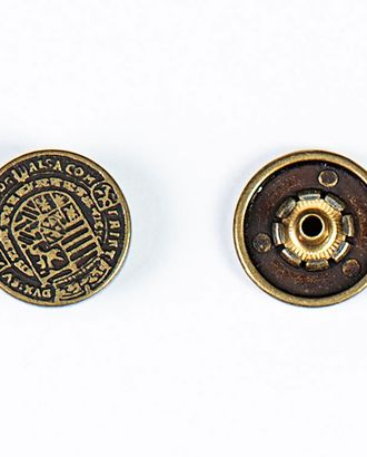 Кнопка альфа, омега 17мм цветной металл арт. ПРС-1739-3-ПРС0032836