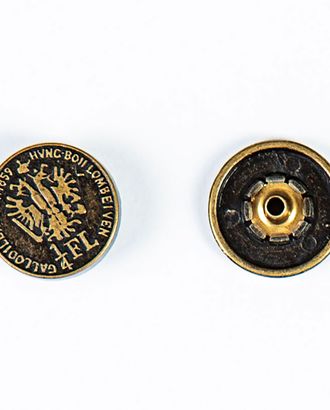 Кнопка альфа, омега 17мм цветной металл арт. ПРС-1771-2-ПРС0032943