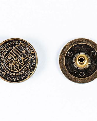 Кнопка альфа, омега 23мм цветной металл арт. ПРС-1777-3-ПРС0032999