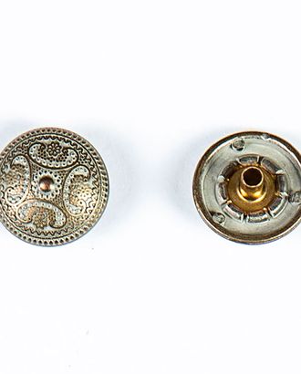 Кнопка альфа, омега 15мм цветной металл арт. ПРС-1914-3-ПРС0033635
