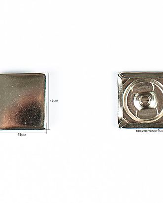 Кнопка альфа, омега 18х18мм цветной металл арт. ПРС-580-4-ПРС0020088