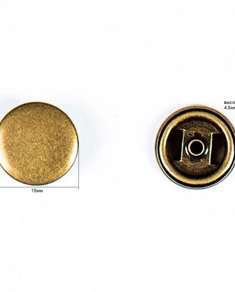 Кнопка альфа, омега 15мм цветной металл арт. ПРС-595-1-ПРС0020135