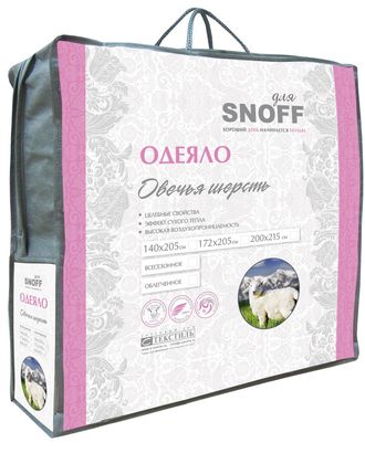 ПП Одеяло для Snoff 1.5 овечья шерсть облегченное 140*205 арт. ТДИВН-171-1-ТДИВН0095336