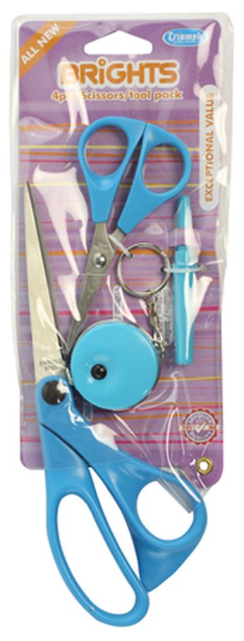 Набор ножниц 21 и 11,5 см с рулеткой и вспарывателем, цвет голубой арт. ГЕЛ-31987-1-ГЕЛ0085345 1