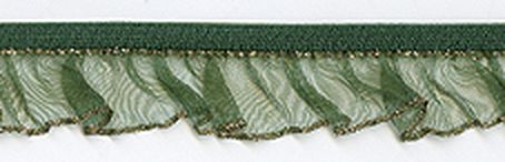 Рюш эластичный PEGA, темно-зеленый с золотым люрексом, 18 мм арт. ГЕЛ-18318-1-ГЕЛ0040948