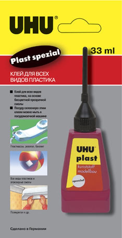 Клей для пластика UHU Plast Spezial с наконечником-иглой, 30 г арт. ГЕЛ-10892-1-ГЕЛ0089729