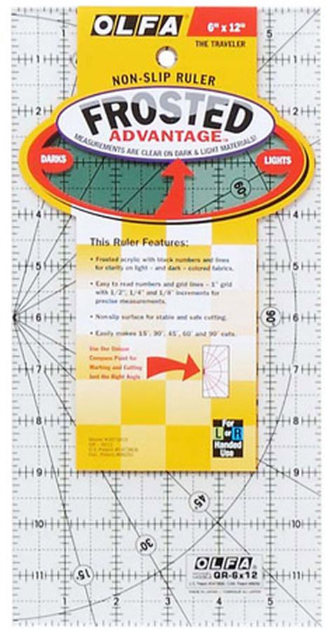 Линейка для пэчворка "Frosted", градация в дюймах 6" х 12" арт. ГЕЛ-11932-1-ГЕЛ0088274