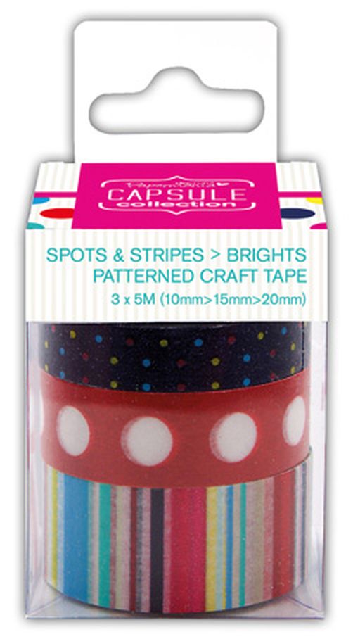 Лента клейкая декоративная с рисуком Spots & Stripes Brights арт. ГЕЛ-22729-1-ГЕЛ0069059 1
