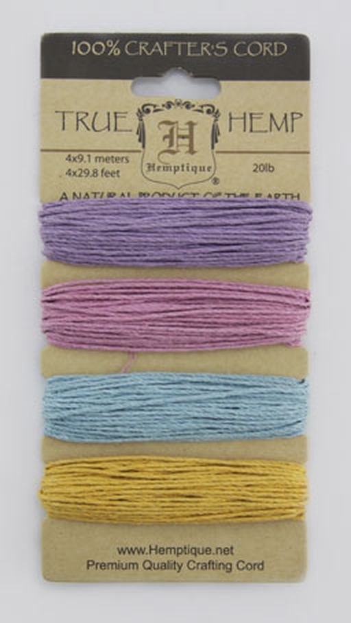 Шнуры на блистере HEMPTIQUE #20 - 1 мм, 4 цвета по 9,1 м арт. ГЕЛ-19260-1-ГЕЛ0062104 1