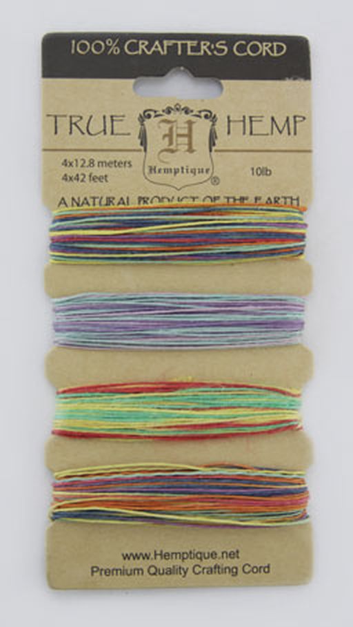 Шнуры на блистере HEMPTIQUE #10 - 0,5 мм, 4 цвета по 12,8 м арт. ГЕЛ-18525-1-ГЕЛ0062125 1