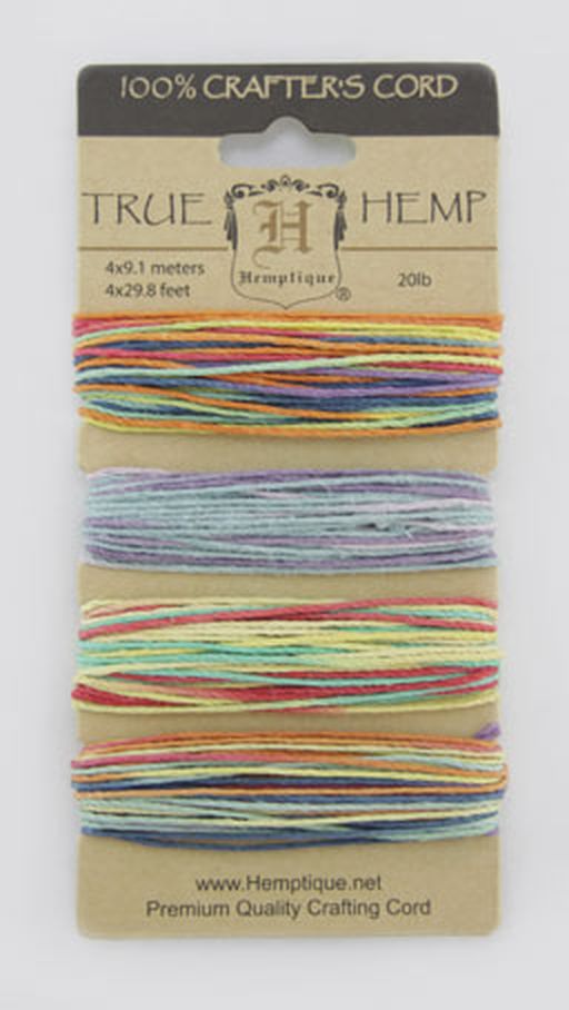 Шнуры на блистере HEMPTIQUE #20 - 1 мм, 4 цвета по 9,1 м арт. ГЕЛ-4419-1-ГЕЛ0062126 1