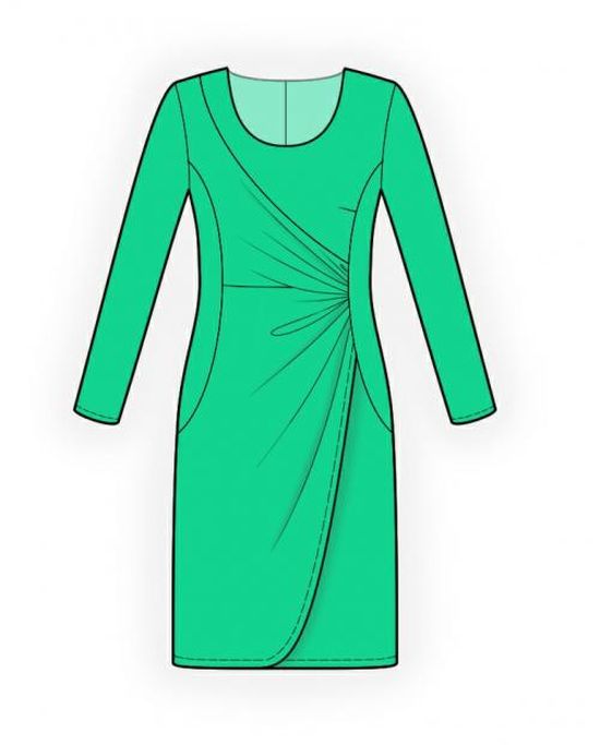 Выкройка: платье с драпировкой выкройка-лекало