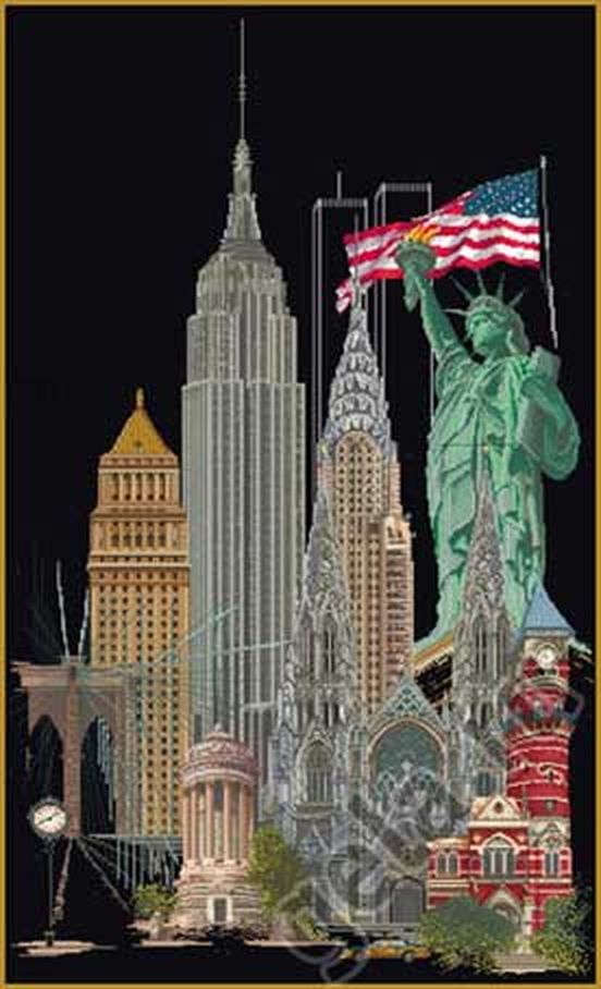 Набор для вышивания "Нью Йорк", канва аида (черная) 18 ct арт. ГЕЛ-11228-1-ГЕЛ0038991 1