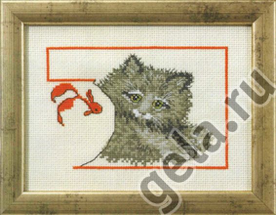 Набор для вышивания "Котенок с рыбкой" арт. ГЕЛ-16457-1-ГЕЛ0026716 1