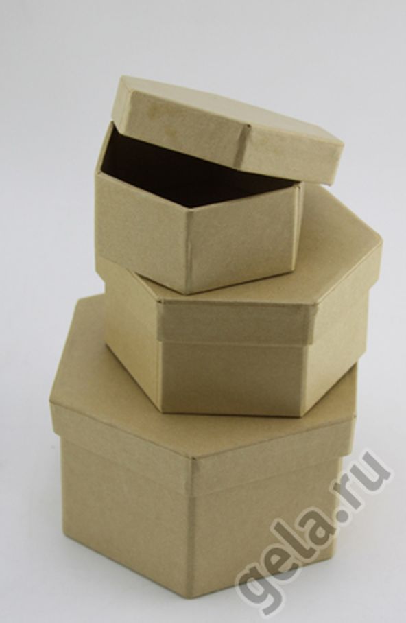 Заготовка для декупажа, набор шестиугольных коробочек арт. ГЕЛ-20421-1-ГЕЛ0051544 1