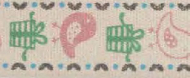 Лента хлопковая на картонноймини-катушке "Птички и подарки" арт. ГЕЛ-778-1-ГЕЛ0085488 1