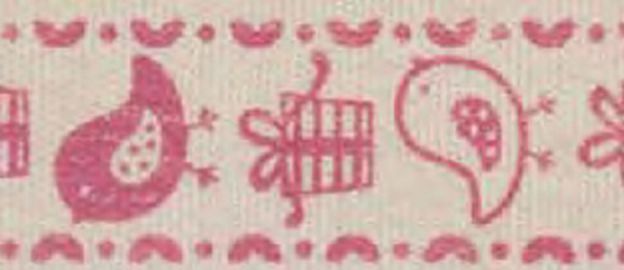 Лента хлопковая на картонноймини-катушке "Птички и подарки" арт. ГЕЛ-17278-1-ГЕЛ0085486