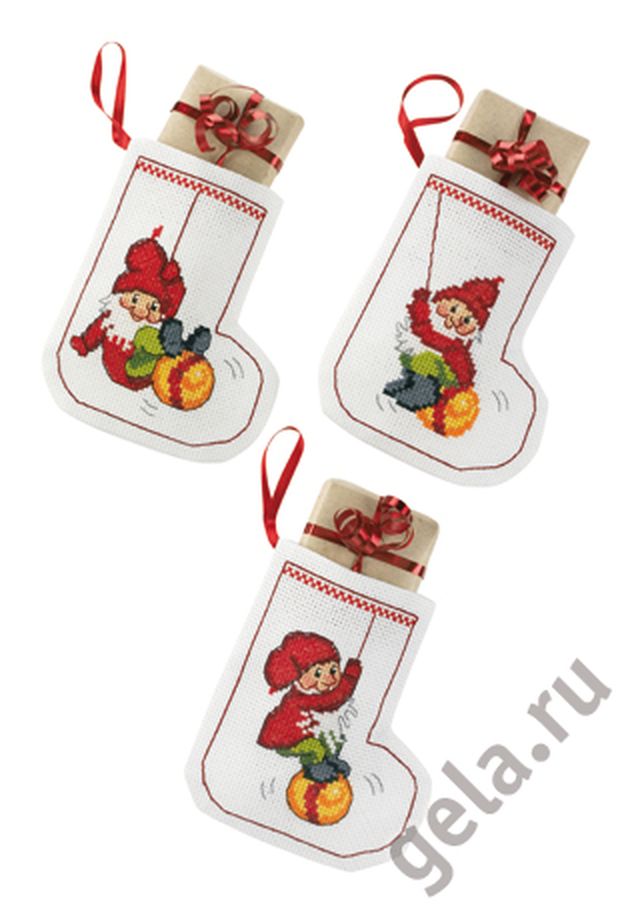 Набор для вышивания сапожка для подарков "Рождественские носки" арт. ГЕЛ-12199-1-ГЕЛ0039110 1