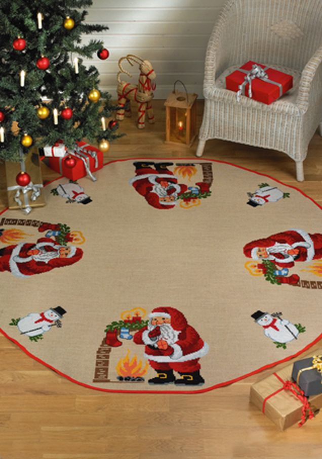 Набор для вышивания коврика под ёлку "Санта Клаус у камина" арт. ГЕЛ-3051-1-ГЕЛ0070470 1