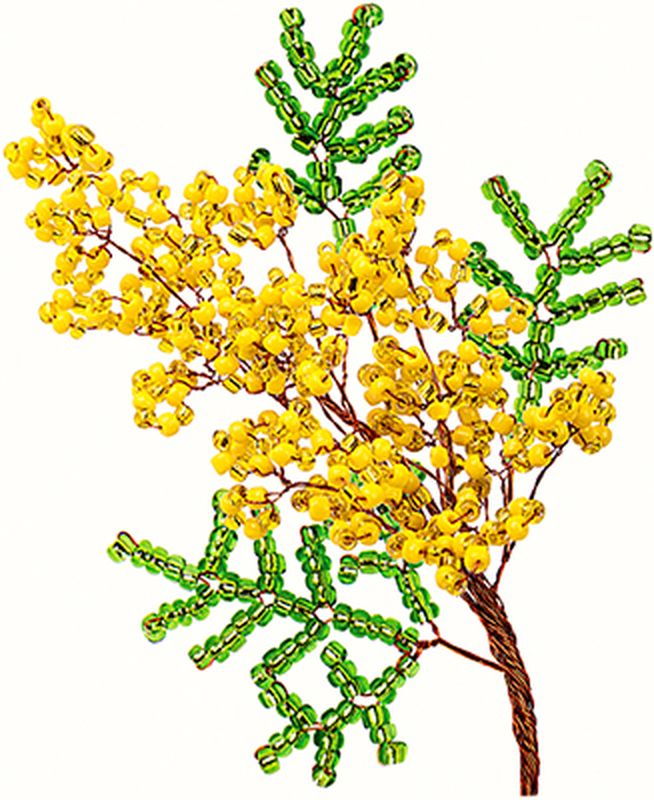 Набор "Клевер" АА 05-605 Цветок из бисера. "Желтая мимоза" арт. ГММ-12376-1-ГММ0062290