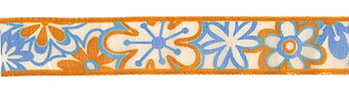 Лента органза с напечатанным рисунком SAFISA ш.1,5см (01 белый/оранжевый) арт. ГЕЛ-7993-1-ГЕЛ0027930 1