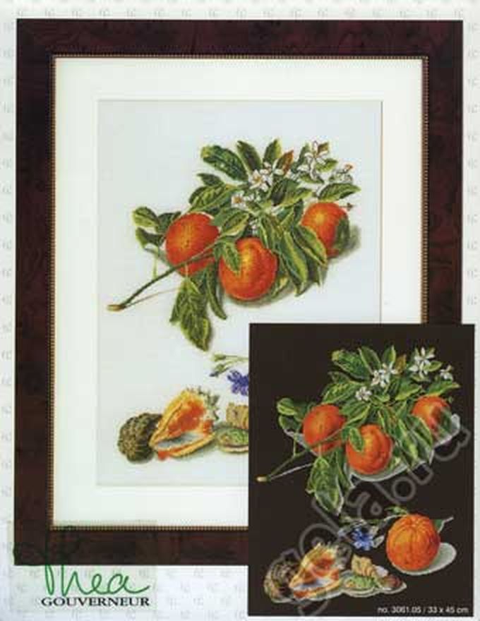 Набор для вышивания "Апельсины и мандарин", канва аида (черная) 18 ct арт. ГЕЛ-22686-1-ГЕЛ0038233 1