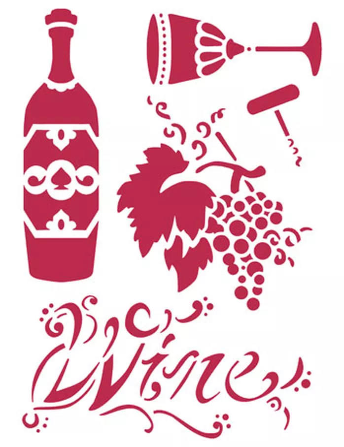 Трафарет "Вино" арт. ГЕЛ-23064-1-ГЕЛ0059420 - рис. 1