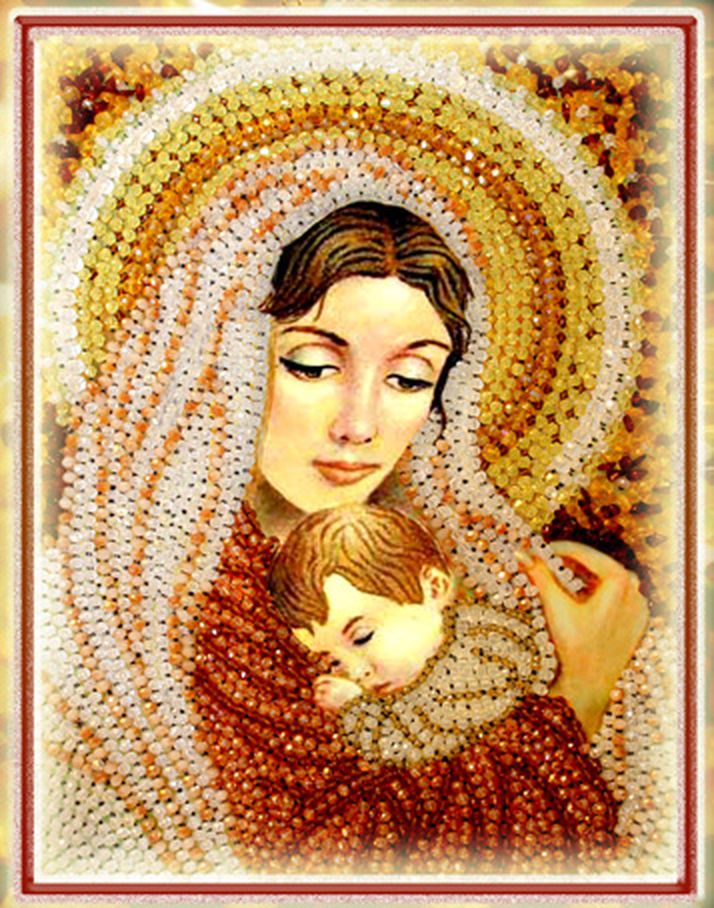 Набор для вышивания хрустальными бусинами "Дева Мария" арт. ГЕЛ-11708-1-ГЕЛ0093037 1
