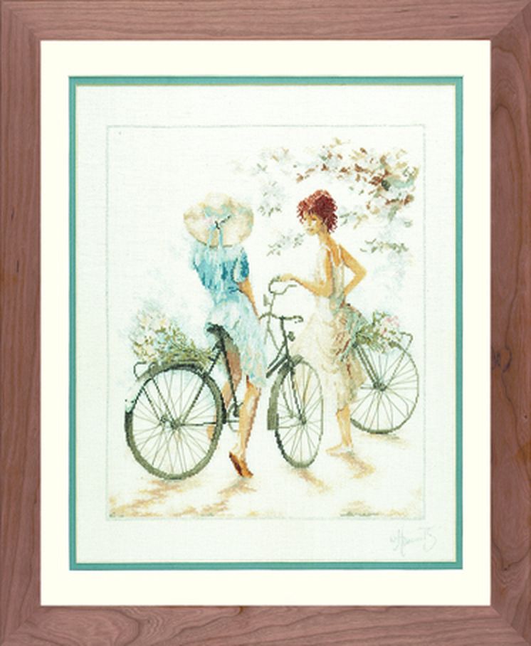 Набор для вышивания "Girls On Bicycle" арт. ГЕЛ-24094-1-ГЕЛ0074693 1