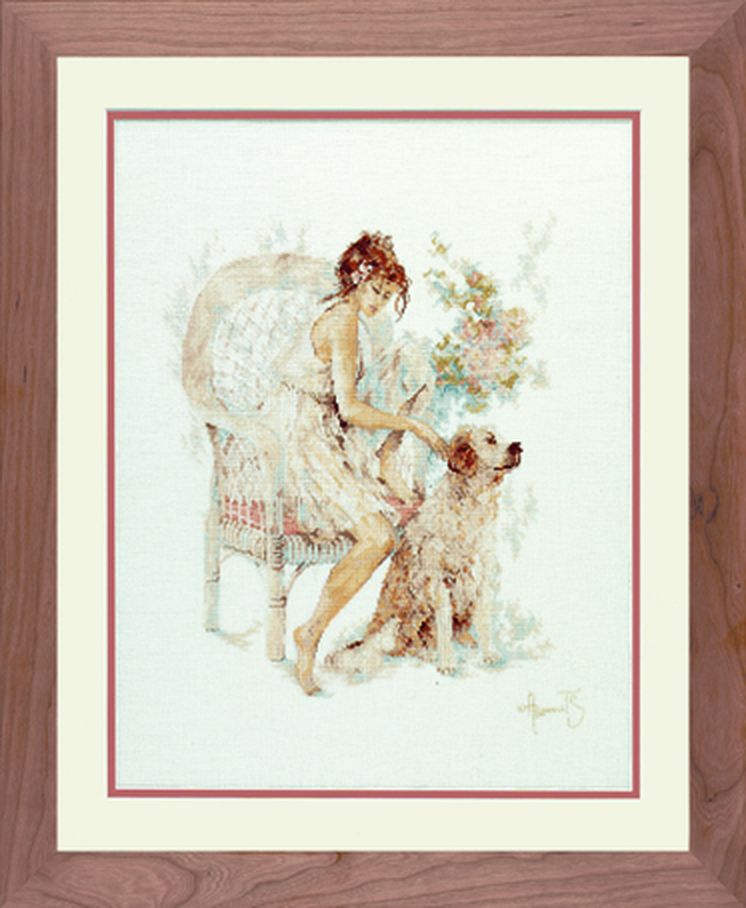 Набор для вышивания "Girl In Chair With Dog" арт. ГЕЛ-24049-1-ГЕЛ0074695 1
