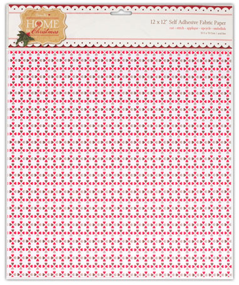 Бумага тканевая самоклеющаяся "Сердца" Home For Christmas арт. ГЕЛ-10587-1-ГЕЛ0061913 1