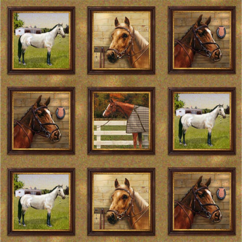 Ткани для пэчворка PEPPY WORLD OF HORSES PANEL 4524 ФАСОВКА 60 x 110 см 146±5 г/кв.м 100% хлопок СК/Распродажа арт. ГММ-4800-1-ГММ0048171 1