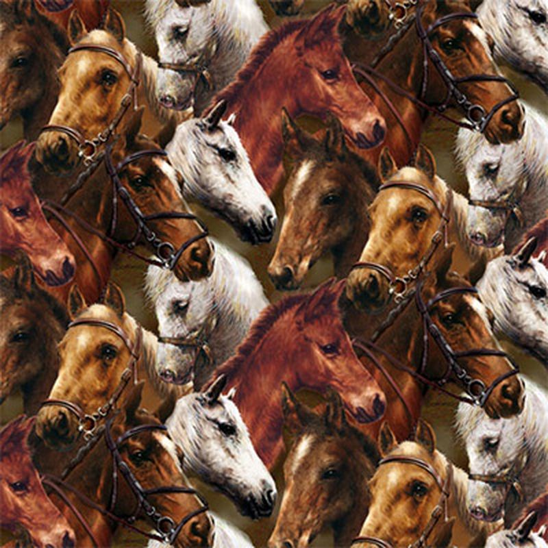 Ткани для пэчворка PEPPY WORLD OF HORSES PANEL 4524 ФАСОВКА 60 x 110 см 146±5 г/кв.м 100% хлопок СК/Распродажа арт. ГММ-4800-4-ГММ0047802 1