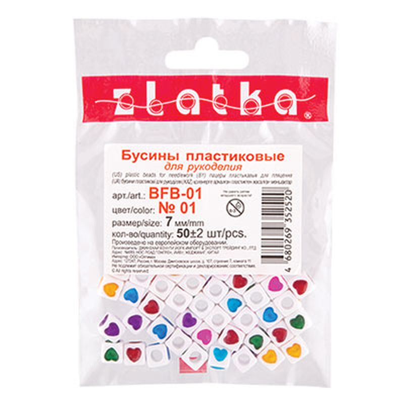 Бусины "Zlatka" пластик BFB-01 6 мм 10 х 50 шт арт. ГММ-4824-2-ГММ0056159 1
