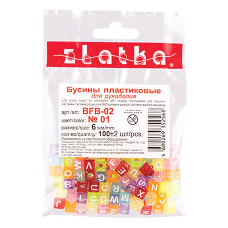 Бусины "Zlatka" пластик BFB-02 6 мм 10 х 100 шт арт. ГММ-4956-1-ГММ0083253 1