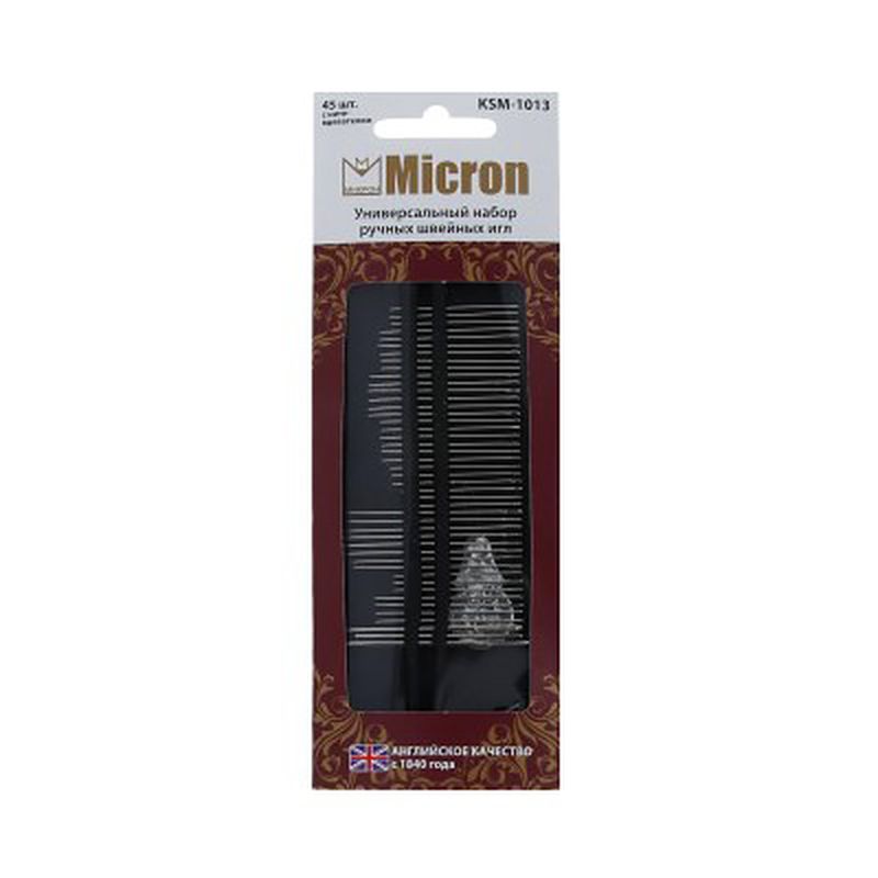 Иглы для шитья ручные "Micron" KSM-1013 универсальный набор швейных игл 45 шт. в блистере арт. ГММ-99569-1-ГММ028027791072 3