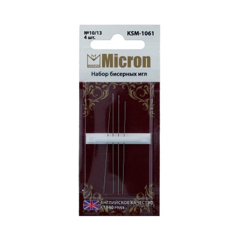 Иглы для шитья ручные "Micron" KSM-1061 набор для вышивания бисером 4 шт. в блистере арт. ГММ-99574-1-ГММ028028365772 2