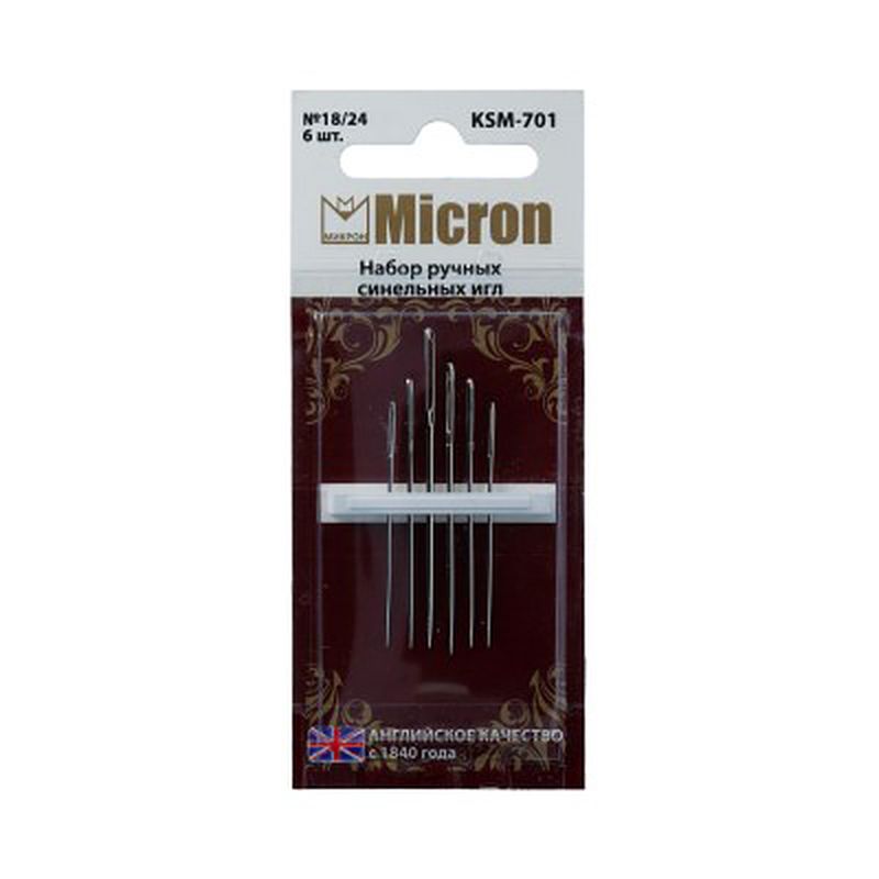 Иглы для шитья ручные "Micron" KSM-701 набор синельных игл 6 шт. в блистере арт. ГММ-99575-1-ГММ028028409232 1