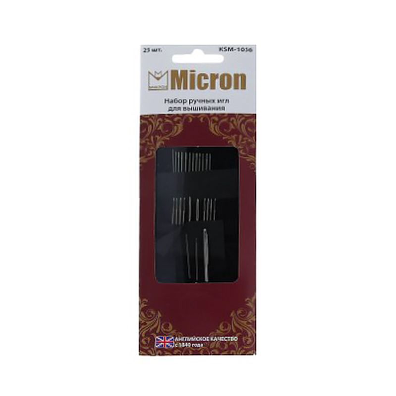 Иглы для шитья ручные "Micron" KSM-1056 набор для вышивания 25 шт. в блистере арт. ГММ-99581-1-ГММ028028923292 1