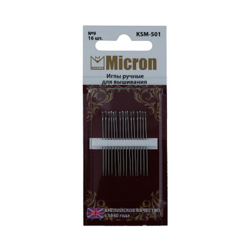Иглы для шитья ручные "Micron" KSM-501 для вышивания в блистере 16 шт. арт. ГММ-99593-1-ГММ028251057282 2