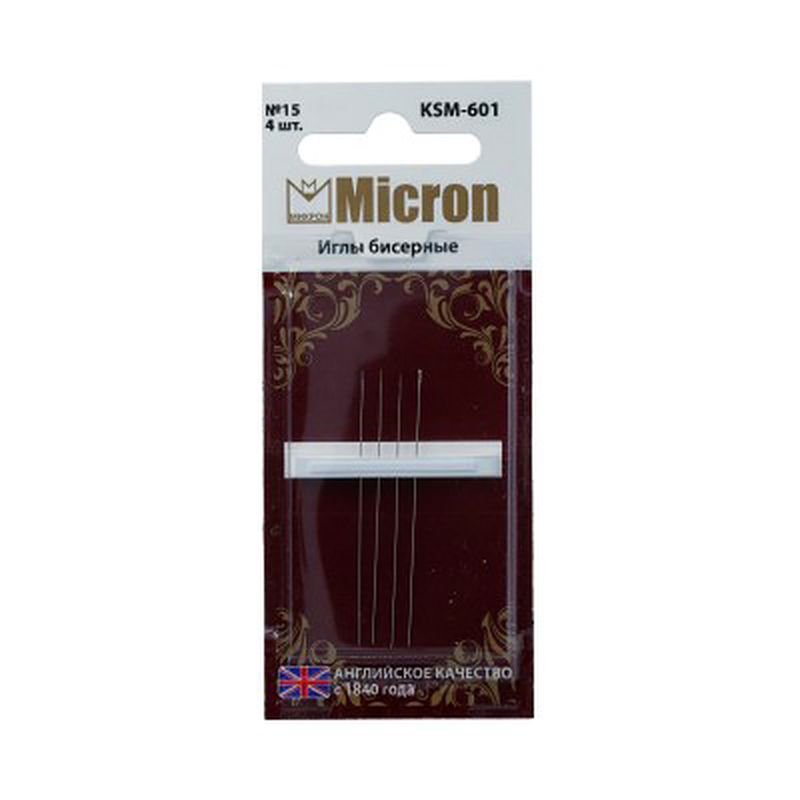 Иглы для шитья ручные "Micron" KSM-601 бисерные в блистере 4 шт. арт. ГММ-99597-1-ГММ028251437402 2