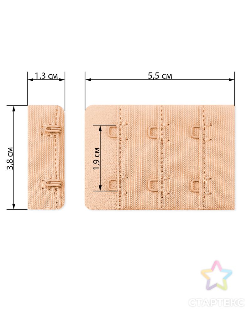 Застежка для бюстгальтеров р.3,8x5,5см (25шт) арт. ЗАС-6-5-39533.005