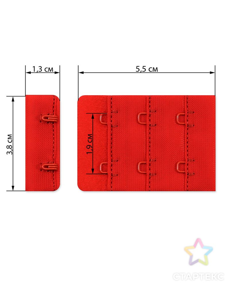 Застежка для бюстгальтеров р.3,8x5,5см (25шт) арт. ЗАС-6-4-39533.004 2