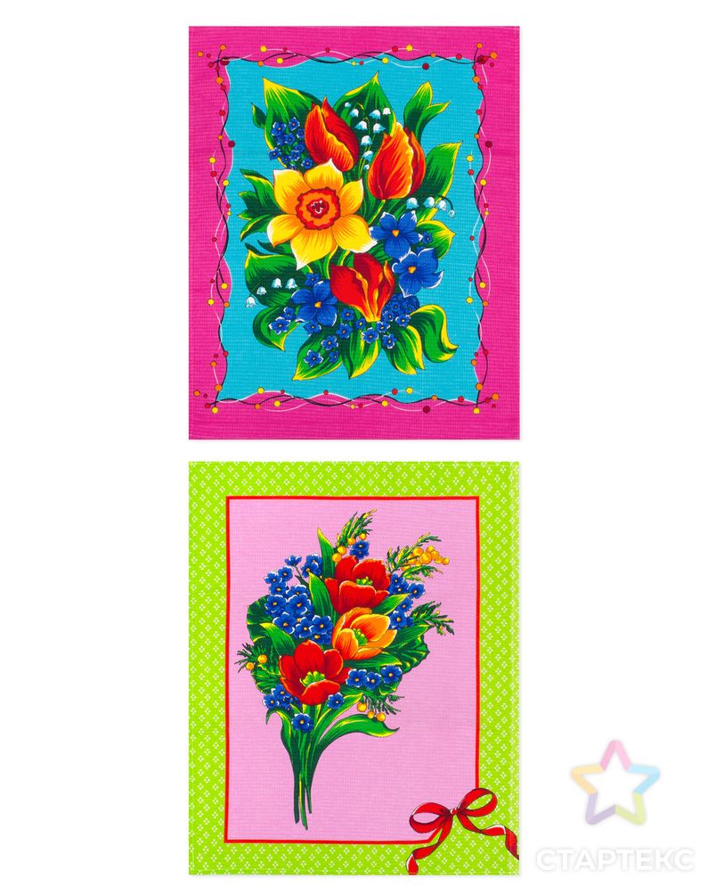 Цветы (Набор из 2 полотенец) арт. ГПК-49-1-1010.001 2
