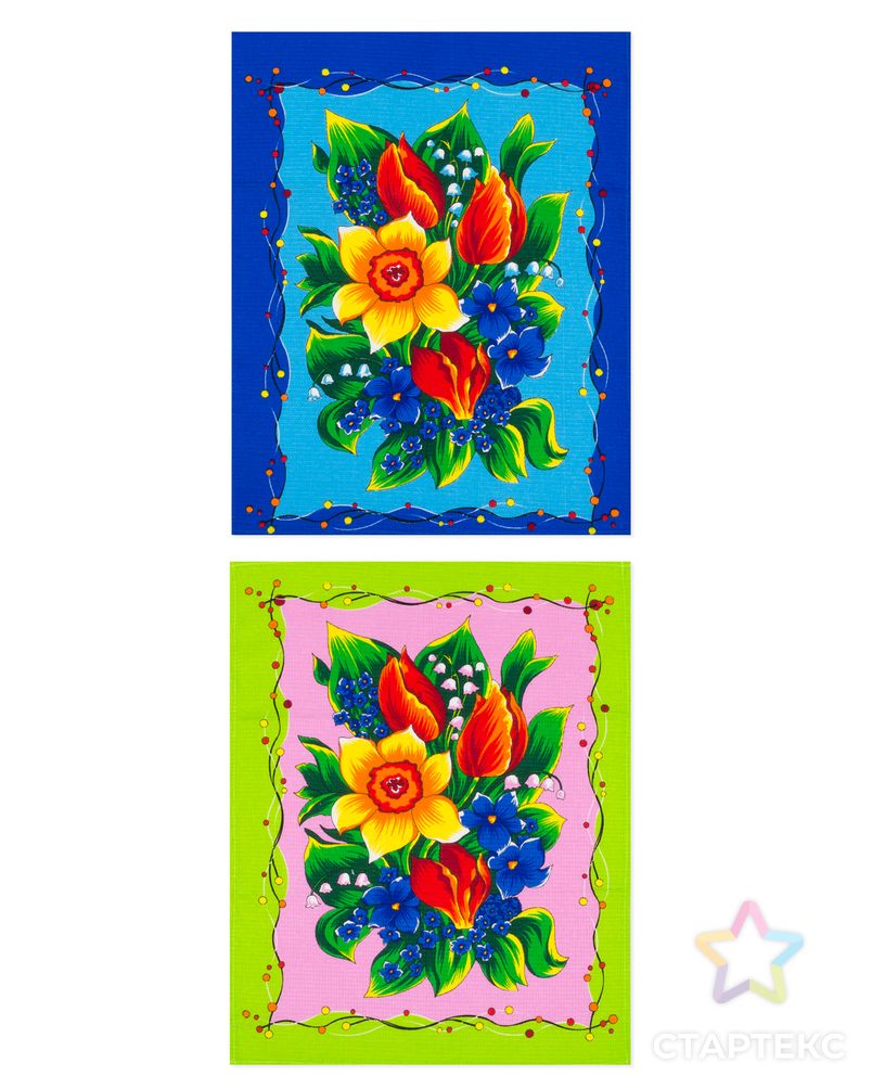 Цветы (Набор из 2 полотенец) арт. ГПК-49-2-1010.003 2